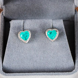 Heart Shape Paraiba Gemstones Earrings