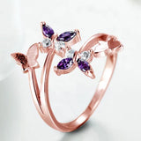 Butterfly Amethyst 925 Silver Ring Anniversary