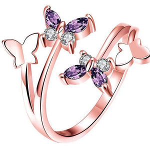 Butterfly Amethyst 925 Silver Ring Anniversary