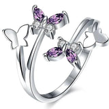 Butterfly Amethyst 925 Silver Ring Anniversary