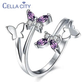 Butterfly Amethyst 925 Silver Ring Anniversary
