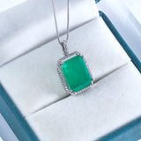 Cellacity Emerald Gemstones Pendant Necklace for Lady
