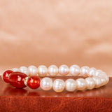 Cellacity Pearl Bracelet Silver 925 Ruby Gemstone Wedding Party