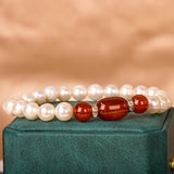 Cellacity Pearl Bracelet Silver 925 Ruby Gemstone Wedding Party