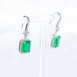 Cellacity Silver 925 Drop Earrings with Emerald Gemstones
