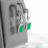 Cellacity Silver 925 Drop Earrings with Emerald Gemstones