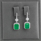 Cellacity Silver 925 Drop Earrings with Emerald Gemstones