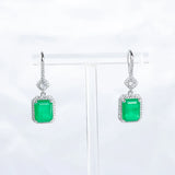 Cellacity Silver 925 Drop Earrings with Emerald Gemstones