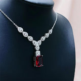 Cellacity Silver 925 Pendant Necklace with Ruby Gemstones