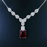 Cellacity Silver 925 Pendant Necklace with Ruby Gemstones