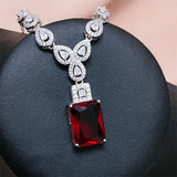 Cellacity Silver 925 Pendant Necklace with Ruby Gemstones