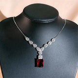 Cellacity Silver 925 Pendant Necklace with Ruby Gemstones