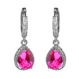 Water Drop Shape 925 Sterling Silver Earrings with Gemstones