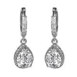 Water Drop Shape 925 Sterling Silver Earrings with Gemstones