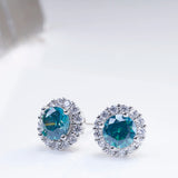 Cellacity 1ct Green Moissanite Earrings for Women