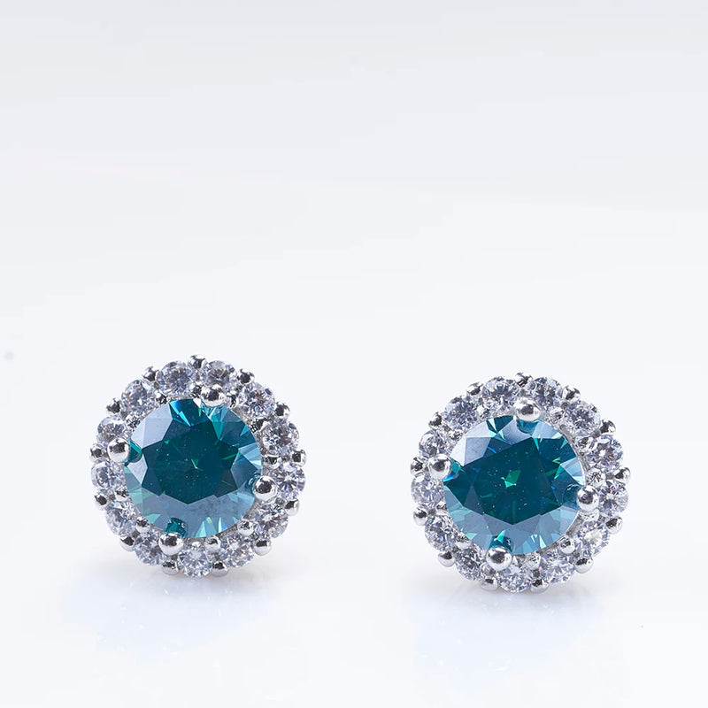Cellacity 1ct Green Moissanite Earrings for Women