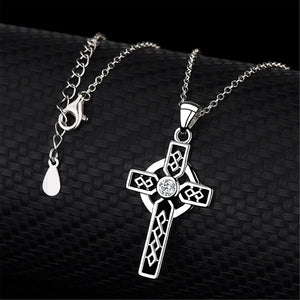 Celtic Cross Necklace Silver Sterling 925 Pendant Women Men Ireland Irish