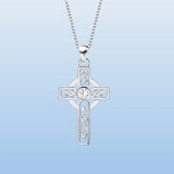 Celtic Cross Necklace Silver Sterling 925 Pendant Women Men Ireland Irish