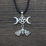 Celtic Gothic Wicca Halloween Bat Pentagram Pendant Necklace