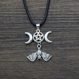 Celtic Gothic Wicca Halloween Bat Pentagram Pendant Necklace