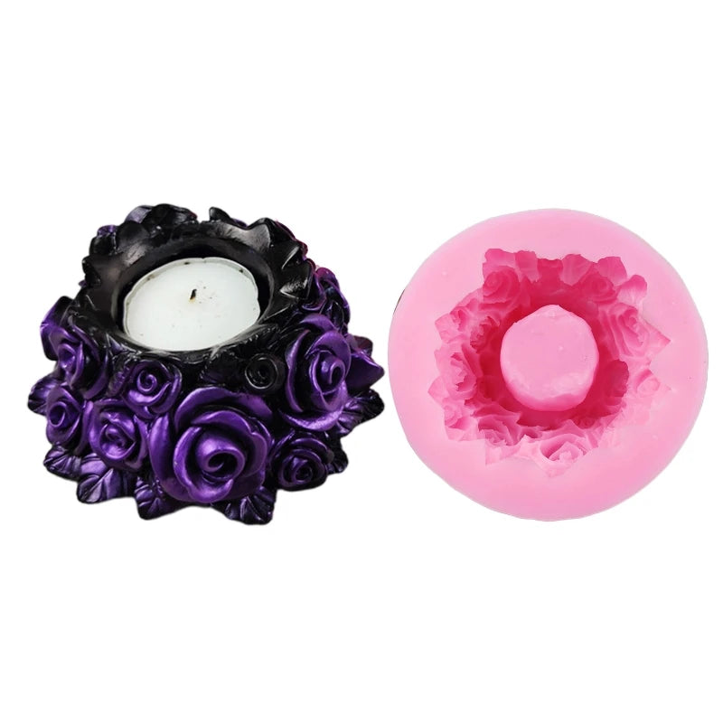 Silicone Cement Gypsum Candle Holder Mold