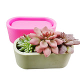 Silicone Cement Gypsum Flower Pot Mold Oval Shaped Pen Holder Mold Y08E