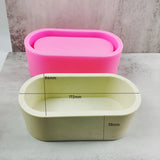 Silicone Cement Gypsum Flower Pot Mold Oval Shaped Pen Holder Mold Y08E