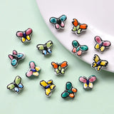 Ceramic Butterfly Spacer Beads Hand-painted 10pcs 13*18mm