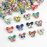 Ceramic Butterfly Spacer Beads Hand-painted 10pcs 13*18mm