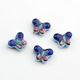 Ceramic Butterfly Spacer Beads Hand-painted 10pcs 13*18mm