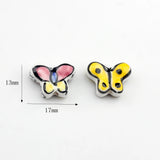 Ceramic Butterfly Spacer Beads Hand-painted 10pcs 13*18mm