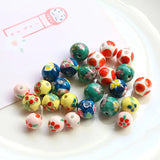 Hand-painted Flower Ceramic Beads 10pcs/lot for Jewelry Making DIY