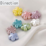 Ceramic Cream Flower Loose Beads DIY Jewelry Accessories