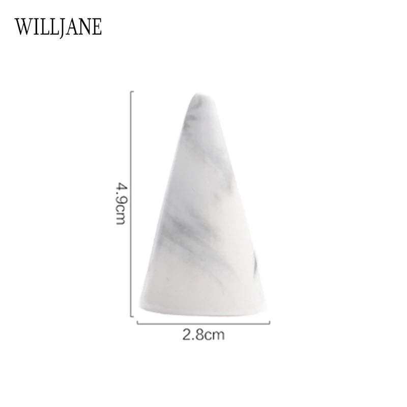 Marble Ceramic Finger Cone Ring Holder