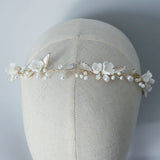 Floral Bridal Vine Hair Piece Wedding Headband Opal Crystal Hair Ornament