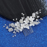 Ceramic Flower Hair Comb Wedding Accessories Bride Headpiece