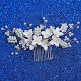 Ceramic Flower Hair Comb Wedding Accessories Bride Headpiece