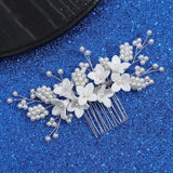 Ceramic Flower Hair Comb Wedding Accessories Bride Headpiece