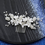 Ceramic Flower Hair Comb Wedding Accessories Bride Headpiece