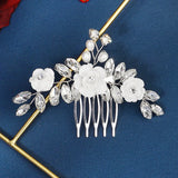 Crystal Flower Hair Comb Wedding Bridal Hair Accessory
