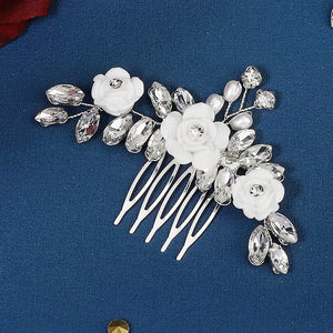 Crystal Flower Hair Comb Wedding Bridal Hair Accessory
