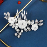 Crystal Flower Hair Comb Wedding Bridal Hair Accessory
