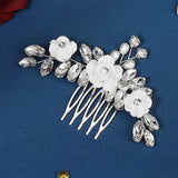 Crystal Flower Hair Comb Wedding Bridal Hair Accessory