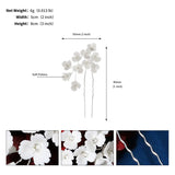 Ceramic Flower Hair Pins Silver Jewelry Bridal Wedding Hair Accessories
