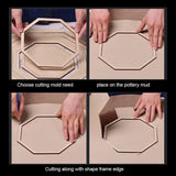 Ceramic Plate Forming Mold Wood Geometric Hand-printed Pottery Tools
