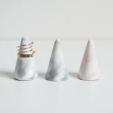 Ceramic Conical Ring Holder Stand Marble Decor