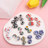 Ceramic Tulip Flower Rainbow Earrings
