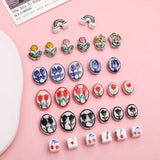 Ceramic Tulip Flower Rainbow Earrings