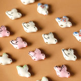 Hand-painted Ceramic Pigeon Beads Japanese Jewelry DIY Material