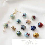 Ceramic Peach Heart Earrings Accessories DIY
